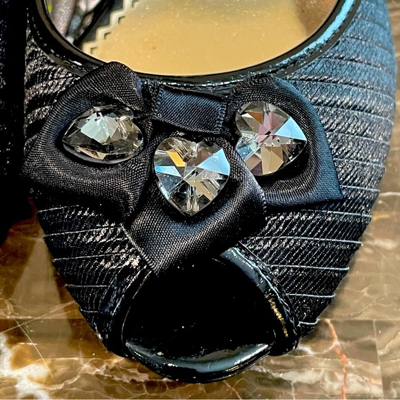 Poetic License Embellished Satin Peep Toe Pumps - Picture 6 of 10